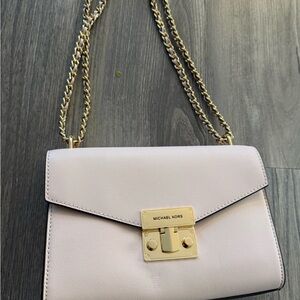 Michael Kors light PINK Crossbody Bag with Gold Chain